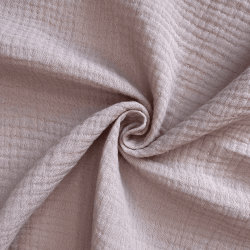 Ткань Муслин Жатый, цвет Пыльно-Розовый (на отрез)  в Элисте