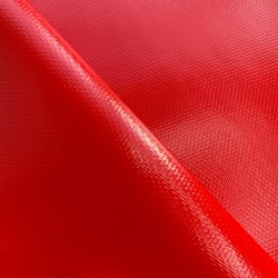 Ткань ПВХ 600 гр/м2 плотная, Красный (Ширина 150см), на отрез  в Элисте