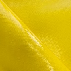 Ткань ПВХ 600 гр/м2 плотная, Жёлтый (Ширина 150см), на отрез  в Элисте