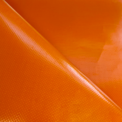 Тентовый материал ПВХ 450 гр/м2, Оранжевый (Ширина 160см), на отрез  в Элисте, 450 г/м2, 699 руб