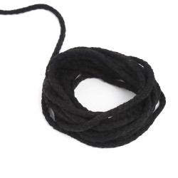 Шнур для одежды тип 2,  Чёрный (плетено-вязаный/полиэфир)  в Элисте